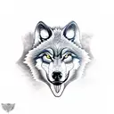 growling wolf tattoo design idea