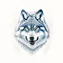 growling wolf tattoo design idea