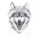 growling wolf tattoo design idea