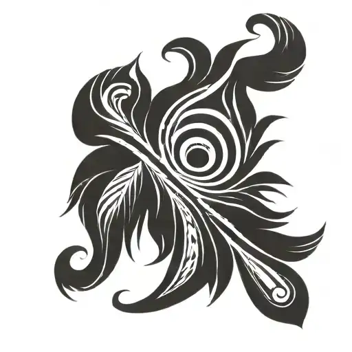 inca tribal peacock feather men's arm band tattoo design idea