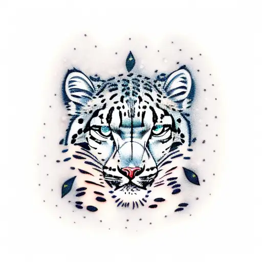 white leopard blue eyes tattoo