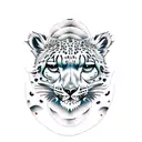 snow leopard tattoo design idea