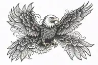 bald eagle symetrical tattoo design idea