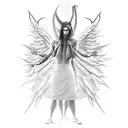 devil standing on an angel's head tattoo design idea