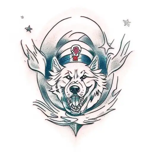 Design a tattoo inspired by the client's favorite things: dogs, werewolves, and monsters tattoo design idea
