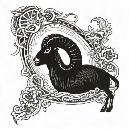 note eater and goat   tattoo design idea