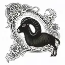 note eater and goat   tattoo design idea