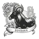 note eater and goat   tattoo design idea