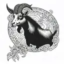 note eater and goat   tattoo design idea