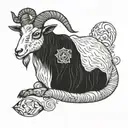 note eater and goat   tattoo design idea