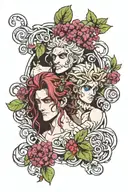 dionysus and germes tattoo design idea