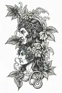 dionysus and germes tattoo design idea