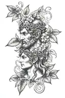 dionysus and germes tattoo design idea