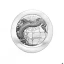 Electric eel wrapped around a globe tattoo design idea