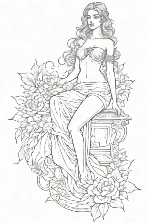full body Aphrodite realistic sexy girl shoulder tattoo tattoo design idea