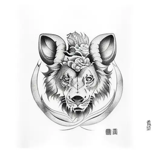 León fu chino tattoo design idea