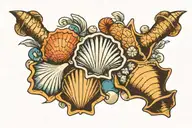 sea shells tattoo design idea
