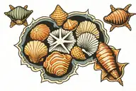 sea shells tattoo design idea