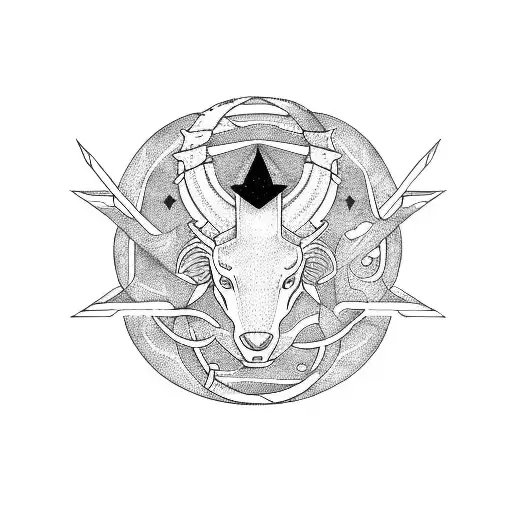 Crypto trading chart with Capricorn constellation tattoo design idea