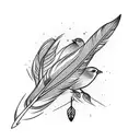 Feather with birds  tattoo design idea