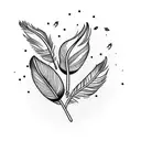 Feather with birds  tattoo design idea