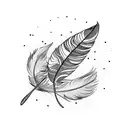 Feather with birds  tattoo design idea