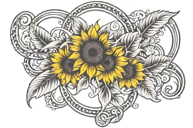  infinity symbol, Sunflower  tattoo design idea