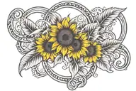  infinity symbol, Sunflower  tattoo design idea