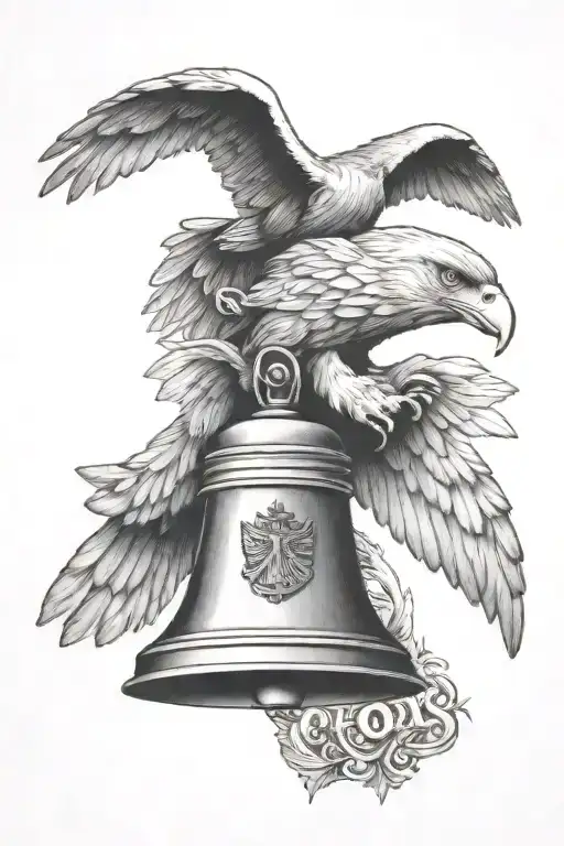 eagle and Liberty bell  tattoo design idea