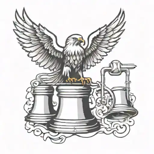 eagle and Liberty bell  tattoo design idea