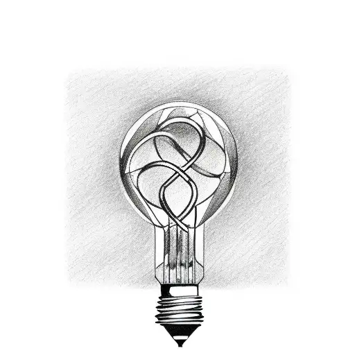 A pencil sketch of a DNA strand morphing into a light bulb tattoo design idea