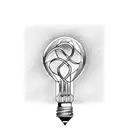 A pencil sketch of a DNA strand morphing into a light bulb tattoo design idea