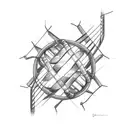 A pencil sketch of a DNA strand morphing into a light bulb tattoo design idea