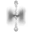 A pencil sketch of a DNA strand morphing into a light bulb tattoo design idea