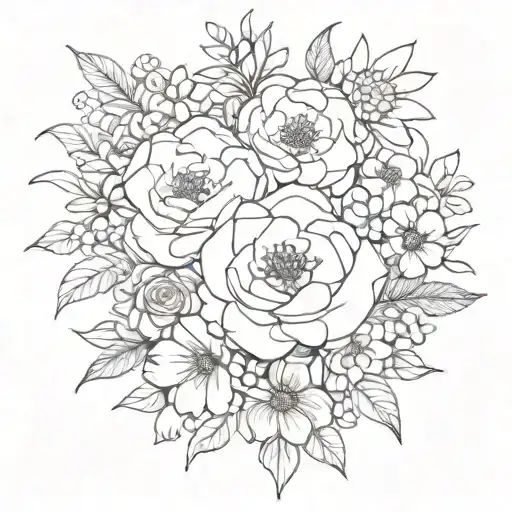 birthday month flowers for September and April tattoo design idea
