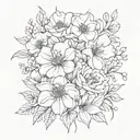 birthday month flowers for September and April tattoo design idea