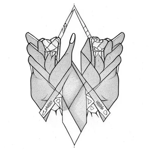 Two middle fingers tattoo design idea