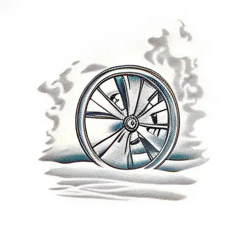 Stagecoach robbery scene w wheels tattoo design idea