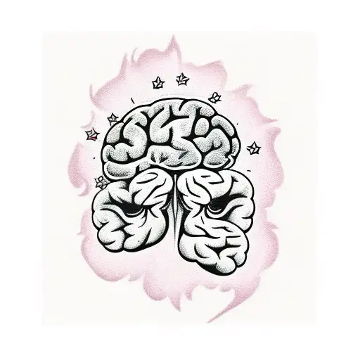 fried brain tattoo design idea