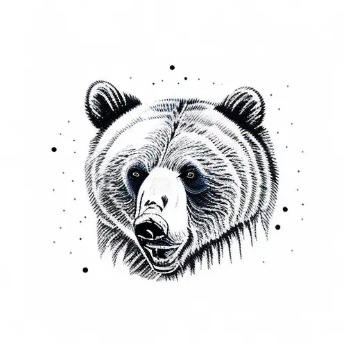 grizzly bear California theme tattoo design idea