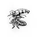 A pistol shrimp conducting an orchestra tattoo design idea