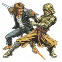 iron maiden eddie fighting luke skywalker tattoo design idea