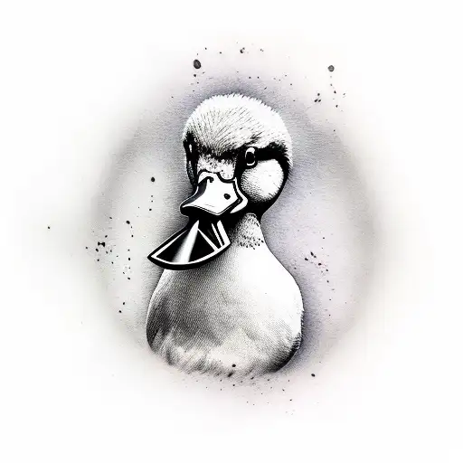 duck with knife tattoo design idea