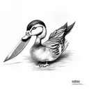 duck with knife tattoo design idea