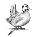 duck with knife tattoo design idea