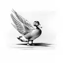 duck with knife tattoo design idea