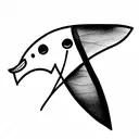 duck with knife tattoo design idea