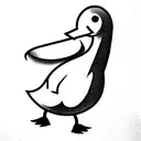 duck with knife tattoo design idea