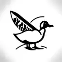 duck with knife tattoo design idea