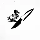 duck with knife tattoo design idea